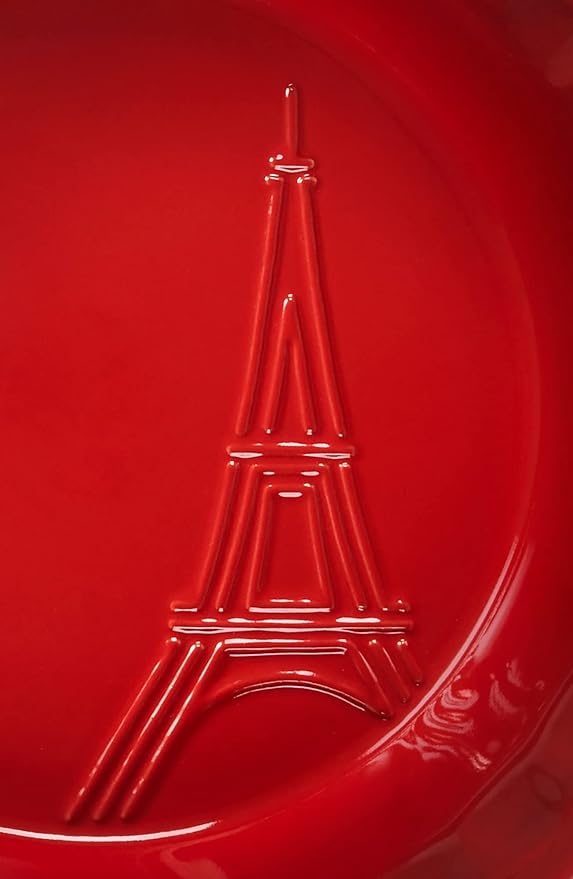 Le Creuset Eiffel Tower Collection Stoneware Pie Dish, 9", Cerise