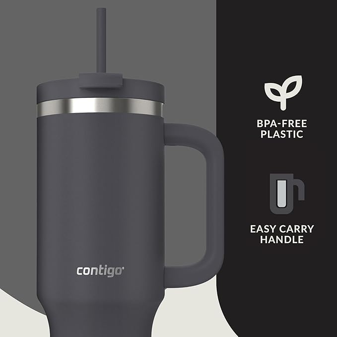 Contigo Streeterville 40oz Tumbler, Stainless Steel Vacuum Insulated, Leak-Proof, Cold for 29 Hours, Darkstone (Pack of 4)