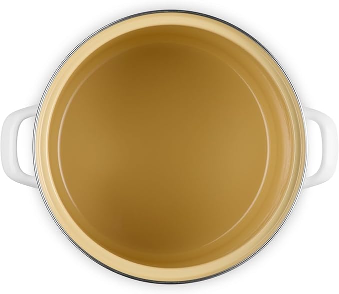 Le Creuset Enamel on Steel Traditional Stockpot, 10 qt., White with Stainless Steel Knob