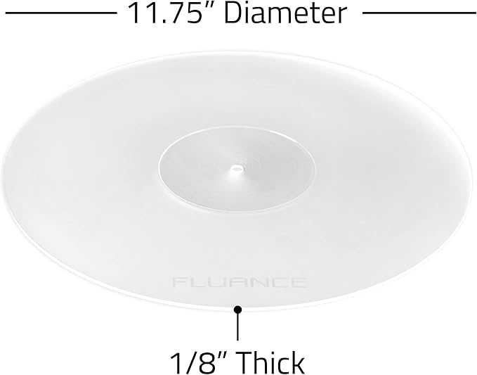 Fluance Acrylic Platter Mat for Turntables - Reduces Vibrations for Improved Sound Clarity for Vinyl Record Playback, Antistatic, Precision Machined, Compatible with 12" Record Players (PM50)