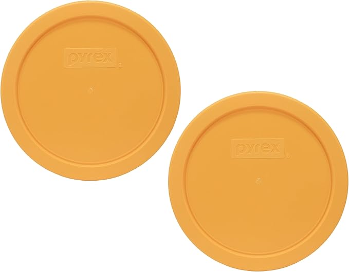 Pyrex 7401-PC 3 Cup Lemon Drop Yellow Food Storage replacement Lid (2-Pack) - Made in the USA