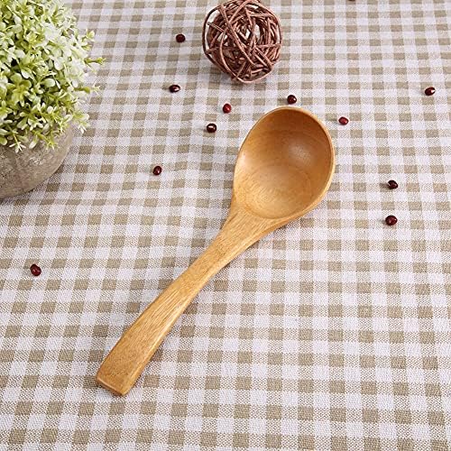 Wood Ladle with Long Handle, Natural Cooking Spoon (Wood color