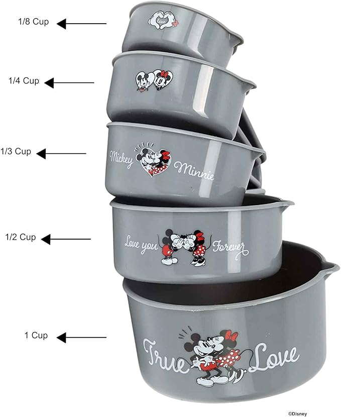 Disney Mickey and Minnie Mouse Measuring Cups - Adorable Love Themed Mickey Mouse Measuring Cups for Kitchen