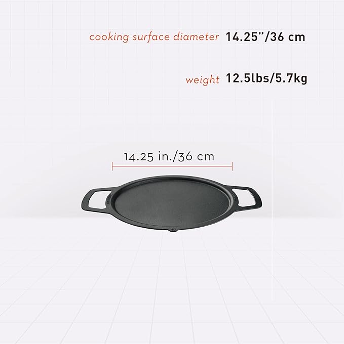 Solo Stove Ranger Cast Iron Griddle Top, Cookware for Ranger fire pit, Fireplace accessory, Cooking surface: 14.25", Weight: 12.5 lbs