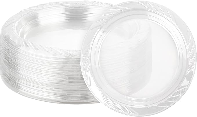 Stock Your Home 6-Inch Clear Plastic Dessert Plates (120 Pack) Flexible Disposable Clear Plates for Dessert & Appetizers, Crystal Clear Small Plates for Parties & Catering, Clear Plastic Party Plates