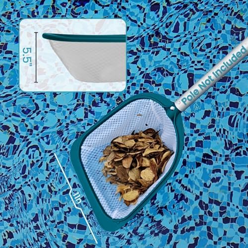 POOLWHALE Pool Spa Leaf Skimmer Net - Ultra Fine Mesh Diamond Netting with 5" Deep Bag for Above Ground Pools, Ponds, Hot Tubs, Spas and Fountains Removing Leaves & Debris(No Pole)
