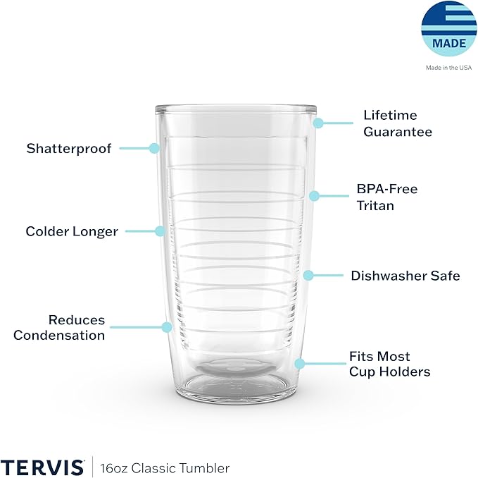 Tervis Palm Tree & Hammock Scene Made in USA Double Walled Insulated Tumbler Cup Keeps Drinks Cold & Hot, 16oz, Unlidded
