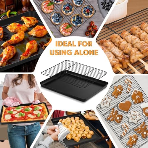 P&P CHEF Nonstick Baking Oven Pan with Rack for Cookie, 16 x 12 Inch