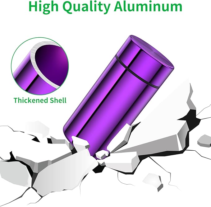 Portable Aluminum Storage Jar 3-Pack,Airtight Smell Proof Container, Metal Waterproof Small Bottle Multipurpose Container for Coffee & Teas, (Purple+Green+Blue)