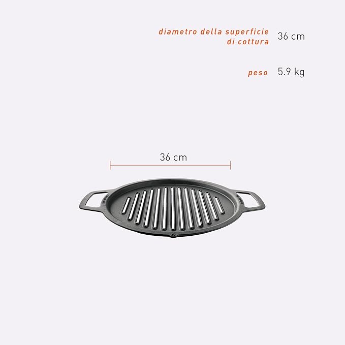 Solo Stove Ranger Cast Iron Grill Top, Cookware for Ranger fire pit, Fireplace accessory, Cooking surface: 14.25", Weight: 13 lbs