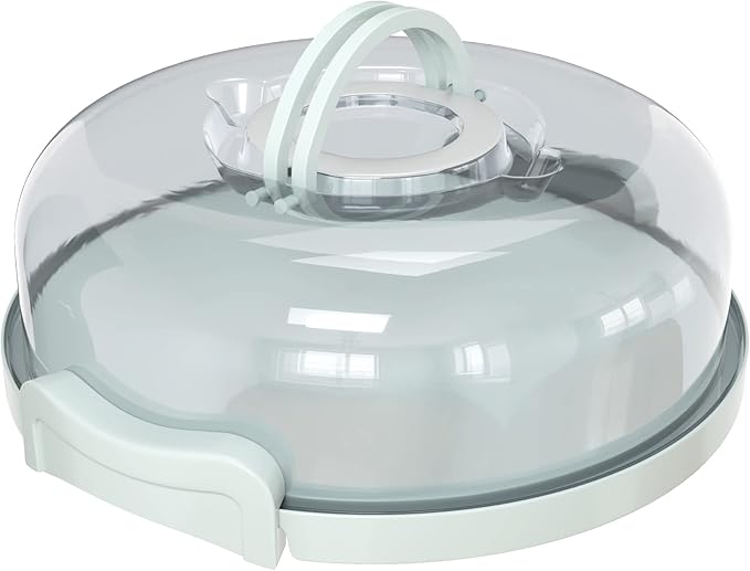 Pie, Cheesecake Carrier for up to 11 in x 3 in cake. Two Sided Fashionable Stand Doubles as Five Section Serving Tray Perfect Taker Caddie for Travel