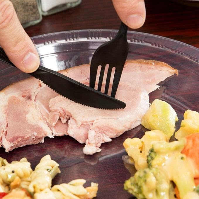 250 Plastic Cutlery Packets - Knife Fork Spoon Napkin Salt Pepper Sets | Black Silverware Sets Individually Wrapped Cutlery Kits, Bulk Plastic Utensil Cutlery Set Disposable To Go Silverware