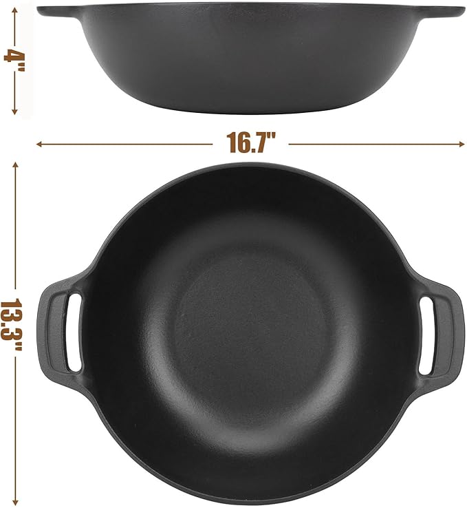 Cast Iron Grill Wok for Weber Gourmet BBQ System,Spirit I/II 200 300 SER,Genesis II E-310/LX S-440,Summit Series Cooking Grate,Outdoor Barbeque Accessories for Weber 7425