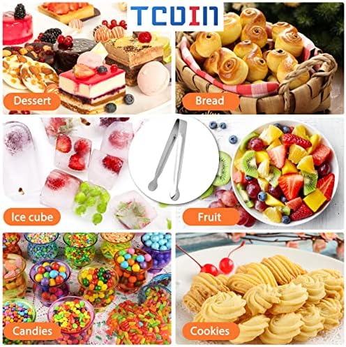 Small Serving Tongs,Ice Tongs,Sugar Tongs,Kitchen Tiny Tongs for Appetizers,12 PCS(6 Inch)