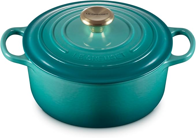 Le Creuset Enameled Cast Iron Signature Round Dutch Oven, 4.5 qt., Riviera