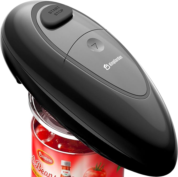 Auto Electric Can Opener, Fast & Efficient Automatic Hands-Free Can Opener, Easy to Use, Compact & Portable, Smooth Edge, Battery Operated, Easy Open for Arthritis & Seniors, Fits All Can Sizes -Black