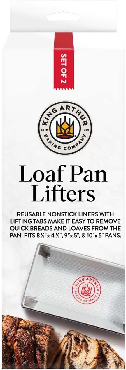 King Arthur Baking Company Loaf Pan Lifters, Oven Safe Reusable Nonstick European-Grade Silicone, Set Of 2, For Easy Bread Baking, Removal, And Release