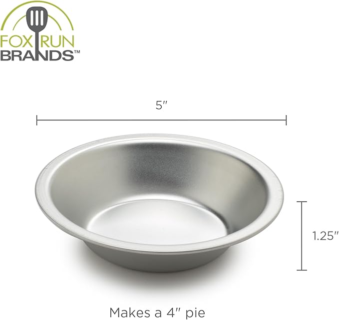 Fox Run Pie Pan Set, Tin-Plated Steel, 5-Inch, 4-Piece