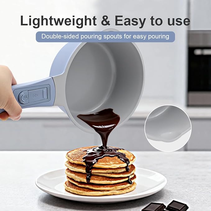 Nonstick Sauce Pan with Lid, 2.5 Qt Ceramic Saucepan with Lid, Non Stick Sauce Pan, Milk Pot&Sauce Pot&Saucepan with Pour Spout, Detachable Handle Milk Pan, Induction Compatible, Oven Safe