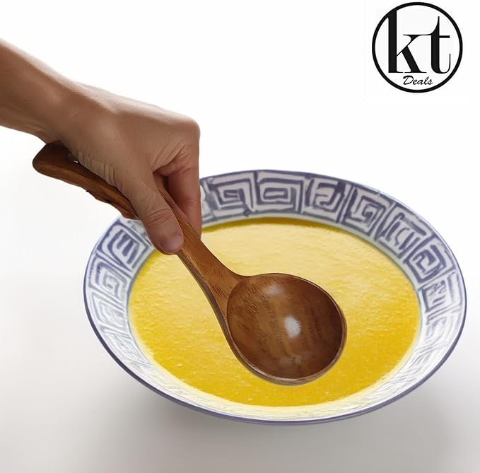 Wooden Ladle for Soup, Long Handle Wood Ladle Spoon Large Wooden Soup Ladel Cooking & Serving Spoon Utensils for Kitchen Cookware