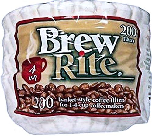 Brew Rite 4 Cup Coffee Basket Disposable Filters - 400 Ct