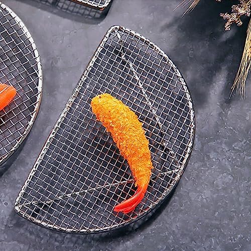 Rengue Stainless Steel Cooling Rack for Baking, Roasting and Grilling, High Temperature Up to 575°F, Dishwasher Safe Stainless Steel Cooling Rack for Baking, Nan Kitchen (Small Semicircle 16CM)