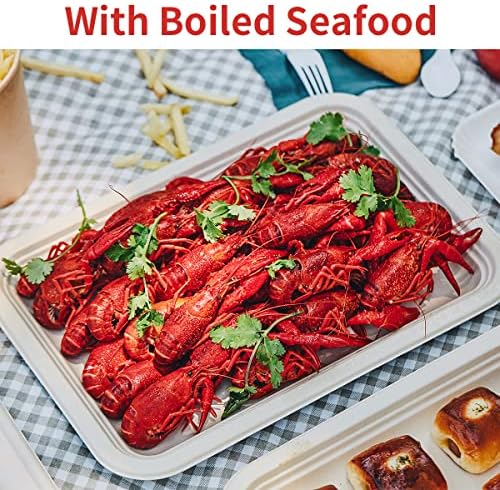 bloomoon 100 Pack 14 Inch Disposable Food Trays for Party Heavy Duty