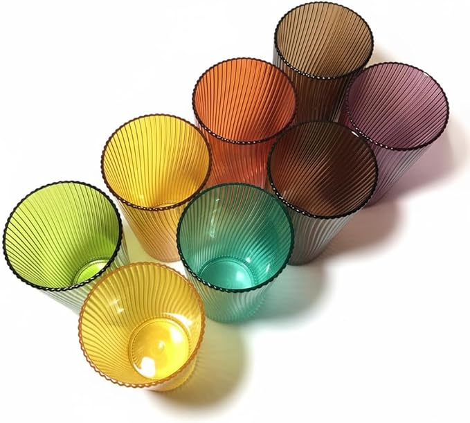 Plastic Drinking Glasses Set of 8, 19oz Unbreakable Kitchen Cups for Kids Dishwasher Safe Reusable Cups BPA Free Stackable Acrylic Tumbler for Kitchen, Bar, Holiday, Party, Dinner
