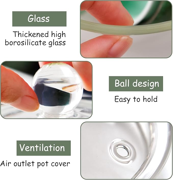 Glass Saucepan with Cover, Transparency Stovetop Pot,Dual Handles Pan with Lid for Pasta Noodle, Soup, Milk, Baby Food making or heating 1.35L/1.9L (1.35L)