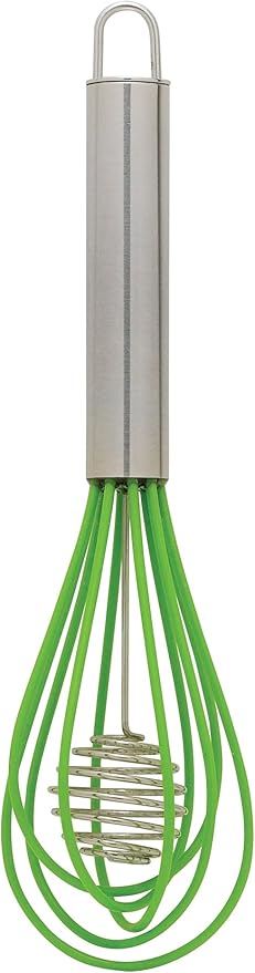 Mrs. Anderson’s Baking Rapid Whisk Junior with Double Helix Spiral Blades, 18/8 Stainless Steel and Silicone, Green