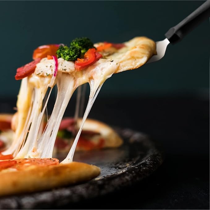 40 Pcs Pizza Spatula Pie Server Stainless Steel Cake Serving Spatula Non Slip Easy to Grip Baking Triangular Spade Plastic Handle Shovel for Desserts Pizza Pie Cake Biscuit