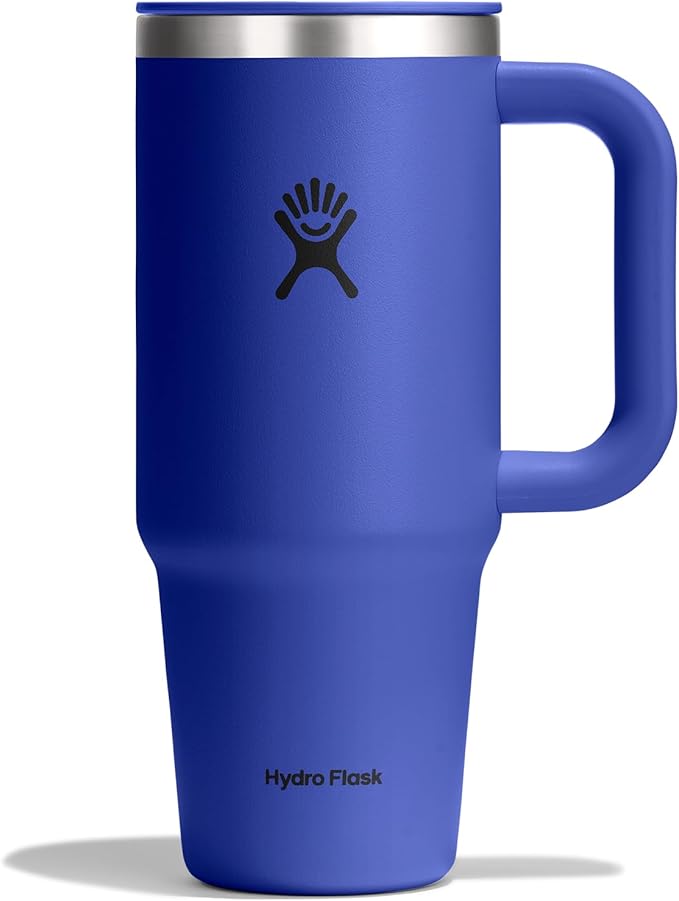 Hydro Flask Coffee Travel Tumbler Mug – Insulated Stainless Steel, Leak Resistant Hot & Iced Coffee Cup 24 Oz Capri Blue