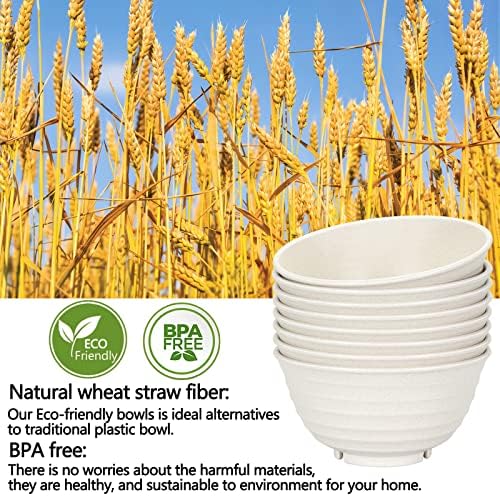 【NOT CERAMIC】60 Oz Big Salad Bowl Soup Bowl , Large Bowls for Eating Microwave and Dishwasher Safe BPA-Free Eco-Friendly Deep Cereal Bowls for Cereal, Salad, Ramen,Soup, Mixing [Set of 8]
