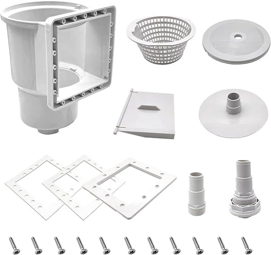 Above Ground Pool Skimmer,Thru-Wall Skimmer,Above Ground Pool Skimmer（With Accessories）Opening Width 6 Inches,Compatible With All Standard Pool Wall Openings,Replace SP1091LX Above Ground Pool Skimmer