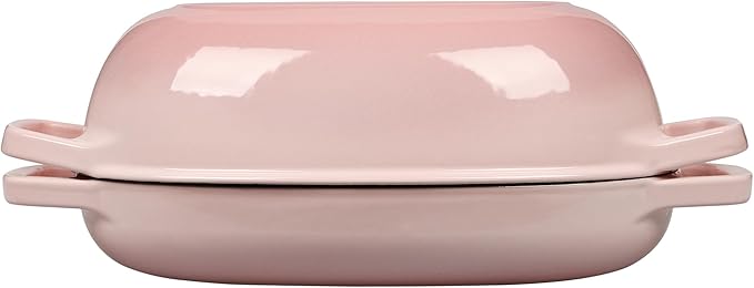 Enameled Cast Iron Oval Dutch Oven Pot with Lid, Dutch Oven for Sourdough Bread Baking, Bread Oven, Bread Dutch Oven, Oval Bread Pan, 5qt, Pink