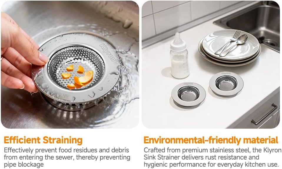 3-Pack Stainless Steel Kitchen Sink Strainer – 2026 Deep Basket Drain Filter, Rust-Proof Food Catcher, Smooth Edge, Fits 3.5" for Kitchen, Utility Sinks, Basins. Anti-Clog, Dishwasher Safe (4.5" OD)
