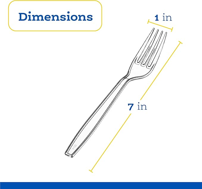 Plasticpro Disposable Clear Plastic Cutlery Disposable utensils Heavyweight 100 Count (Forks)