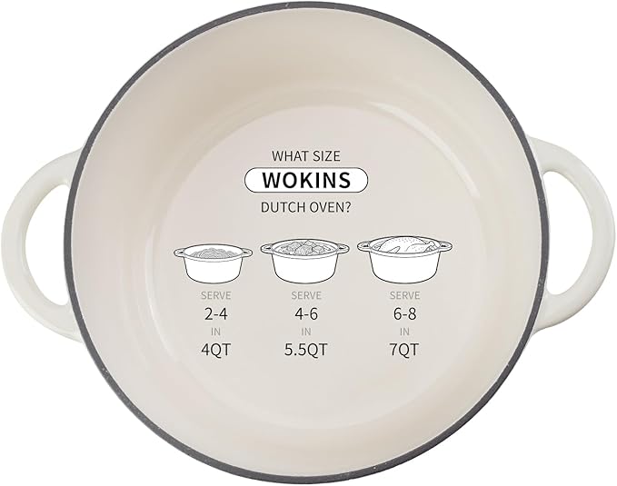 4QT Enameled Cast Iron Dutch Oven Pot with Lid,Heavy-Duty Cookware for Sourdough Bread Baking,Braising,Stews,Roasting,Oven Safe up to 500°F,cream