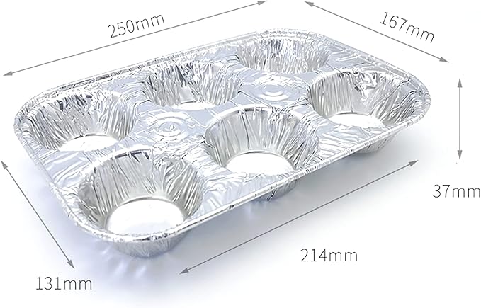 Muffin Pan 6-Cup Cupcake Aluminum Pans Favorite Muffin Tin Size for Baking Cupcakes - Standard Size (6-cup-20Pack)
