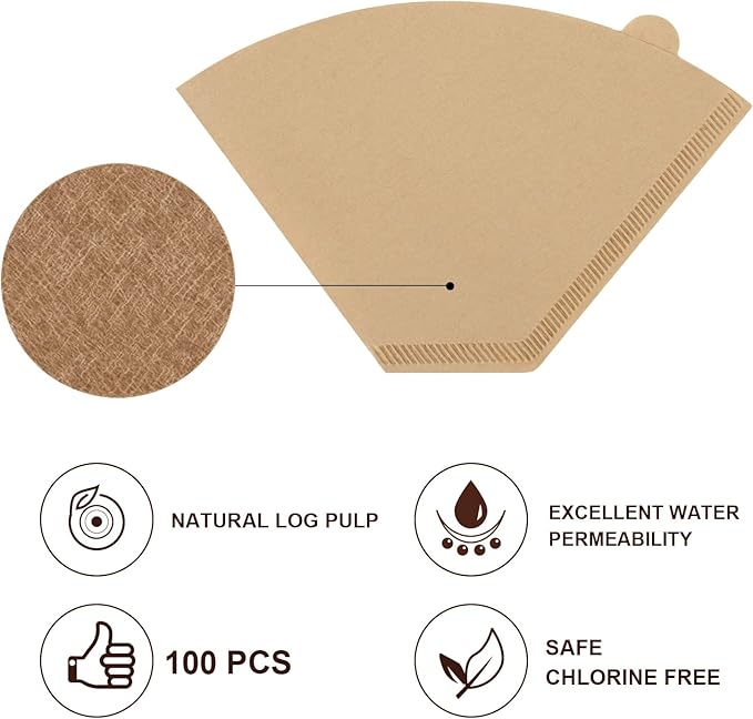100pcs Disposable Coffee Paper Filters Compatible with Cuisinart Coffee Maker