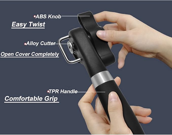 2025 New Professional Manual Can Opener, Can Openers for Seniors, Handheld Can Opener Smooth Edge, Hanging Portable Healthy Essential Kitchen Tool, Durable Classic Single Handle
