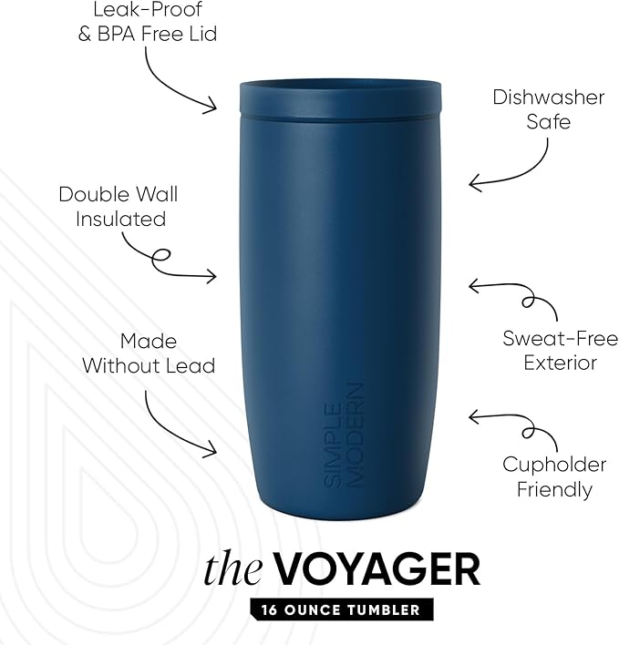 Simple Modern Halloween Signature Voyager | 16oz Travel Coffee Mug Tumbler with 360° Lid | Gifts for Women Men | Ceramic-Lined Insulated Stainless Steel Cold Brew Iced Coffee Cup | Gourdgeous Green