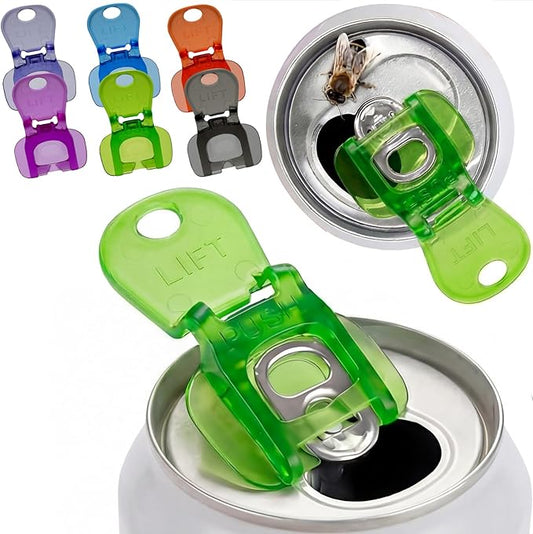 6Pcs Soda Can Opener and Drink Protector Set, Colorful Pop Can Opener Tool for Party Supplies, BBQ, Travel(Transparent)