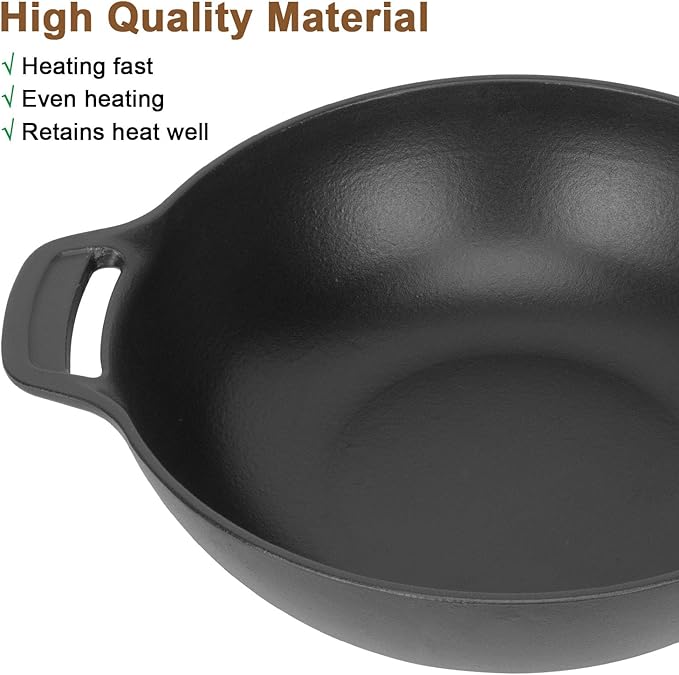 Cast Iron Grill Wok for Weber Gourmet BBQ System,Spirit I/II 200 300 SER,Genesis II E-310/LX S-440,Summit Series Cooking Grate,Outdoor Barbeque Accessories for Weber 7425