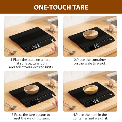 Digital Postal Scale with Backlit LCD, 15kg Grams/Oz/Lb/ML, Tare Function, Auto-Off, Large Platform for Mailing, Cooking, and Small Packages