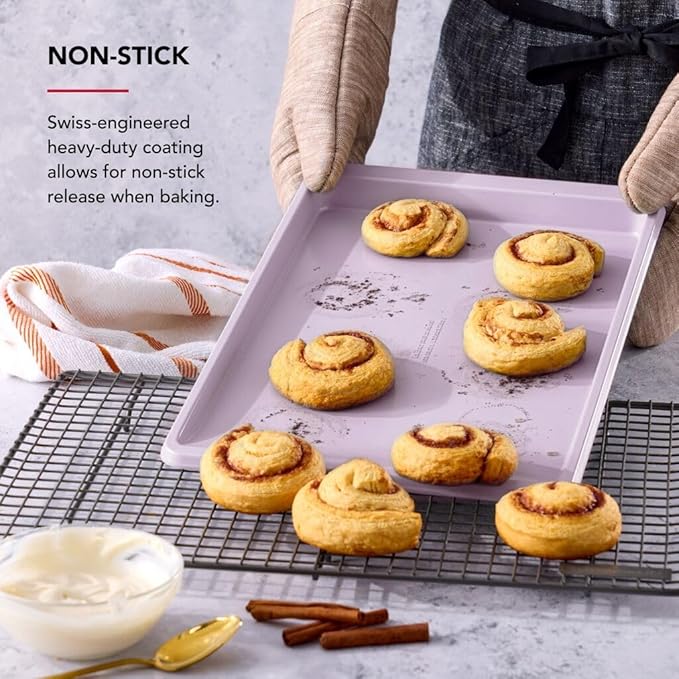 KitchenAid 10 x 15-In Nonstick Swiss Engineered Aluminized Steel Cookie Slider, Dishwasher Safe, Wildflower
