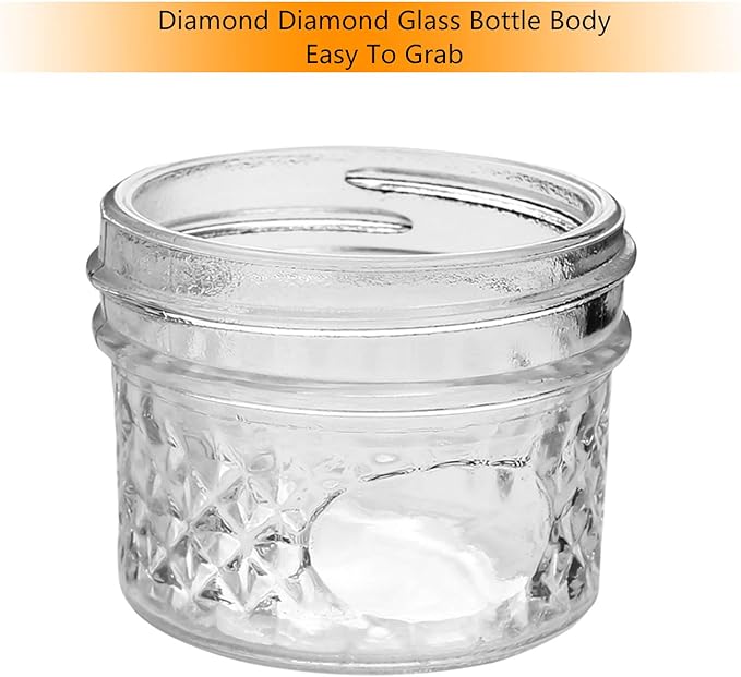 Accguan Mini Mason Glass Canning Jars,4 OZ Jelly Jars With Regular Lids（Silver,Ideal for Honey,Jam,Wedding Favors,Shower Favors,Small Pice Jars 40 PACK