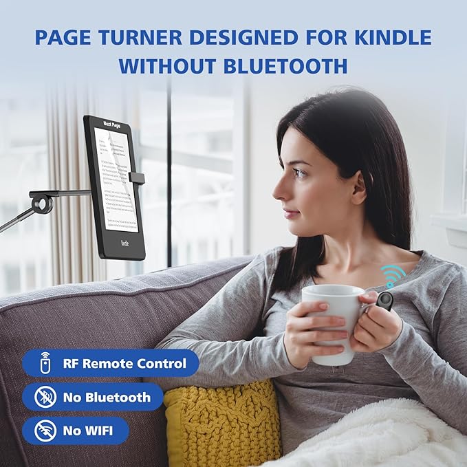 Page Turner for Kindle Remote Control Page Turner Clicker for Kindle Paperwhite Oasis Kobo eReaders Reading Novels Kindle Accessories eBook Accessories with Storage Sleeves