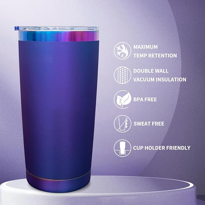 20 oz Tumbler Bulk 12 Pack Stainless Steel Tumblers with Lids and Straws, Double Wall Vacuum Insulated Travel Coffee Mug for Laser Engrave, Powder Coated Cups for Hot and Cold Drinks (Blue,12 pack)