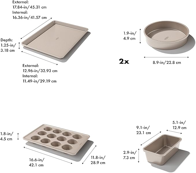 OXO Good Grips Non-Stick Pro 5 Piece Metal Bakeware Set